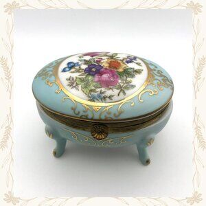 Vintage Footed Porcelain Trinket Box – Norleans Japan Limoges Style